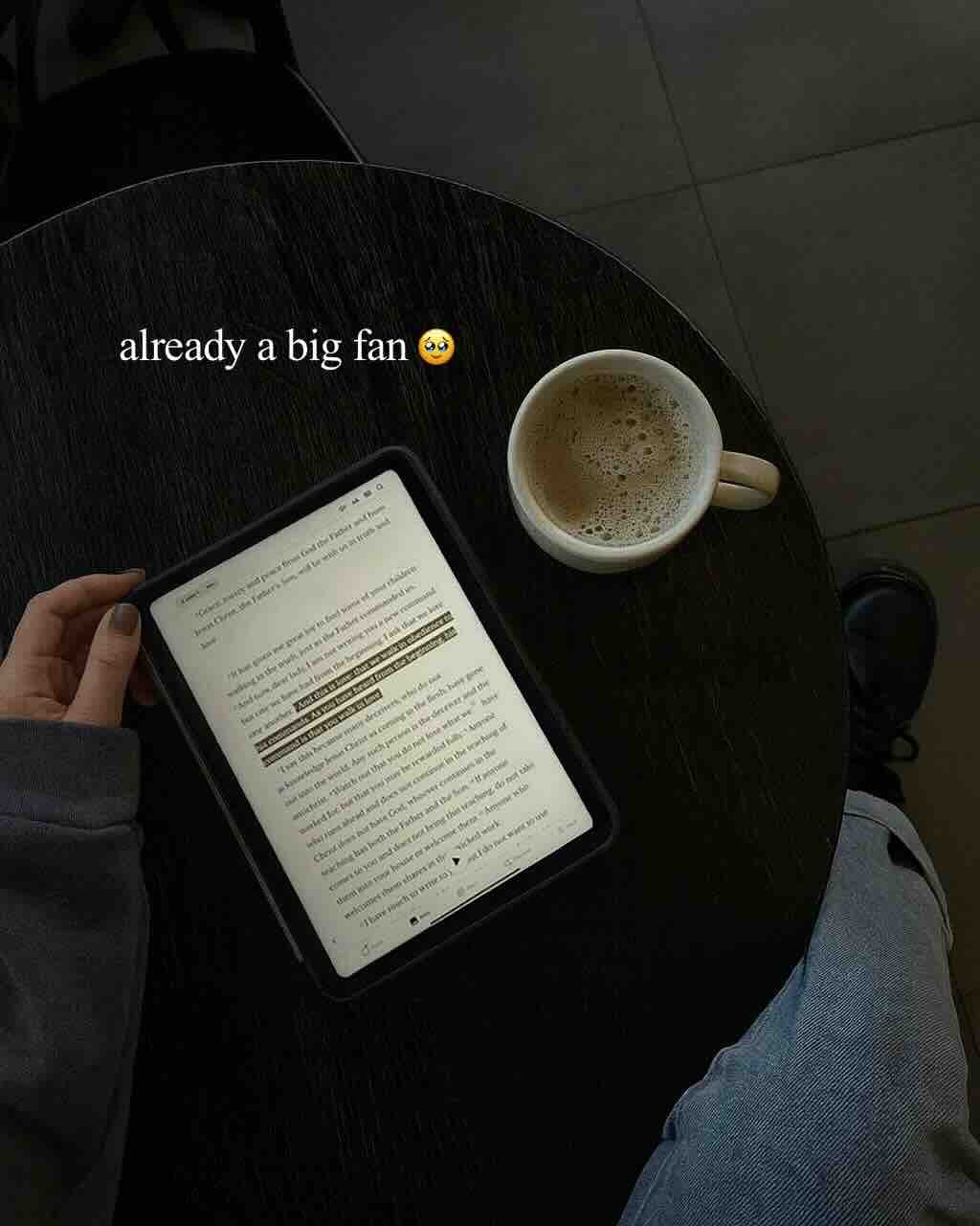 Customer enjoying novel